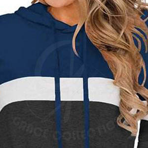 Coupe régulière ample décontracté 100% coton sweats à capuche pour femmes sweats à capuche de couleur unie avec marque privée pour femmes - Product Image 3