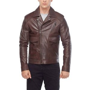 Chaqueta de Cuero Genuino Acolchada para Hombre, Diseño Personalizado al por Mayor, con Capucha, Transpirable, Informal, para Invierno, OEM, Mejor Precio 2025 - Product Image 1