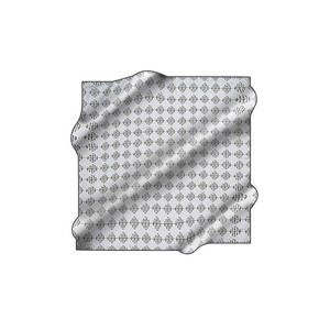 ผ้าพันคอผ้าไหมทวิลล์สีเทาลายเรขาคณิต - Product Image 1