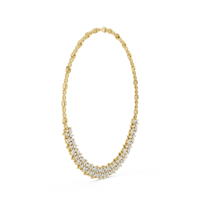 Collar llamativo RegalVine Aurora Bloom con diamante cultivado en laboratorio de corte princesa en oro amarillo de 14 quilates y chapado en rodio - Product Image 4