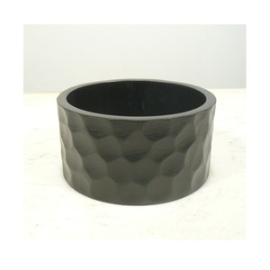 Bol rond en bois d'acacia Design sculpté de feuilles blanches Bol de service à salade en bois Vaisselle - Product Image 4