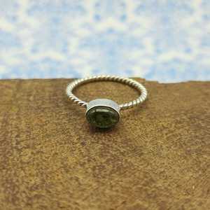 2024 Hot Selling Bohemian Designer Handmade <b>Ring</b> <b>Peridot</b> Cabochon Gemstone Set 925 Sterling Silver Twisted Oval Cut Weddings - Product Image 2