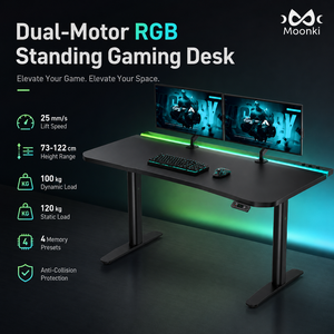 Dual Motor Magnetic Cable Management <b>Gaming</b> Desk with COB Lighting and Memory <b>Control</b> for Professional <b>Gaming</b> Setups - Product Image 5