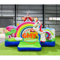 Château gonflable commercial de grande taille Hpfburg Einhorn Unicorn pour enfants avec toboggan
