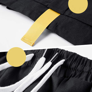 กางเกงขาสั้นผ้าโพลีเอสเตอร์/ ผ้าฝ้ายแห้งเร็วแบบลำลองของผู้ชายย้อมสีล้วนแบบสั่งตัด - Product Image 6