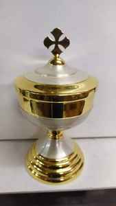 Ciborium โลหะคลาสสิกสำหรับบ้านโบสถ์ผลิตภัณฑ์รอบแก้วไวน์เงินและสีทองความแปลกใหม่โกธิคทุบของขวัญสินค้า - Product Image 2
