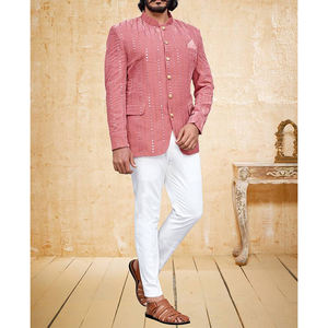 Slim Fit Single Breasted Casual Business Coat Pantalones Hombres Vestido formal personalizado 3 piezas Trajes DE BODA Blazer Cuello mandarín Esmoquin - Product Image 3