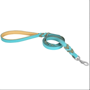 Braided Leather Dog <b>Leash</b> with Two Handles, Full Grain Leather <b>Leashes</b> 6 Ft Long Collar for Greyhound and Whippet - Product Image 3