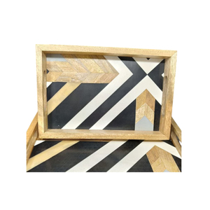 ถาดเสิร์ฟอาหารดีไซน์แฟนซีสำหรับบ้านโรงแรมร้านอาหารถาดเสิร์ฟอาหารทำจากไม้ - Product Image 1