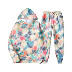 Conjunto Deportivo de Invierno para Hombre, Estampado Tie Dye, Cómodo, de Alta Calidad, Personalizable, Estilo Urbano, 2 Piezas - Product Image 6