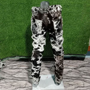 Vente en gros de pantalons en cuir pour hommes à prix réduit Pantalons en cuir de vachette coupe-vent avec logo personnalisé pour hommes - Product Image 4