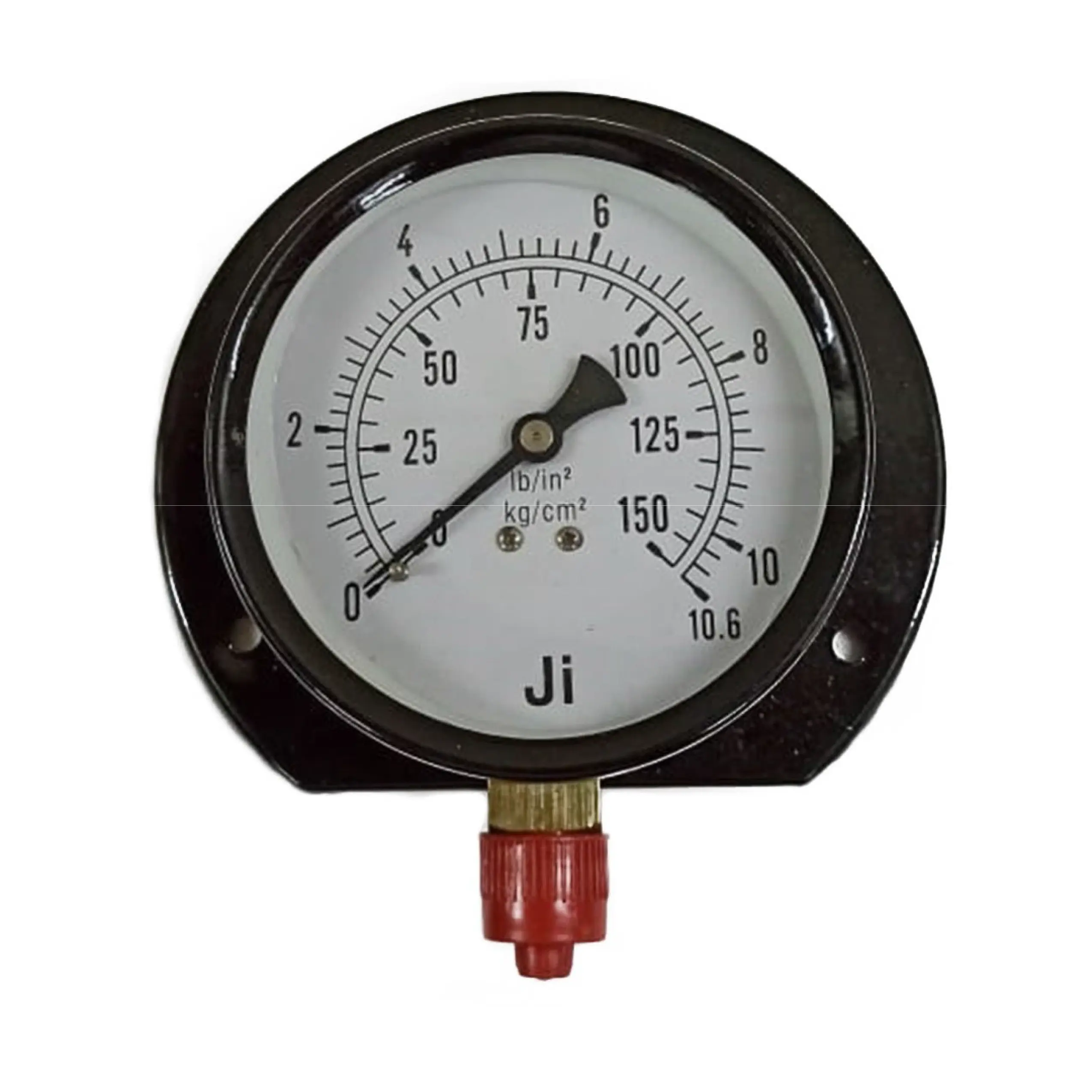 JI-CPG Manometer 4 Wijzerplaat Bereik 0 Tot 10.6Kg/Cm2 Dubbele Schaal Van 150 Psi Oppervlaktebodem