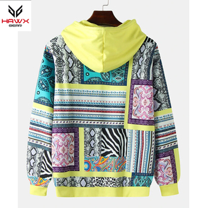 Sweat à capuche en molleton d'hiver de haute qualité pour hommes grande taille Logo personnalisé imprimé solide technique d'impression bouffante teint uni-Vente en ligne - Product Image 2
