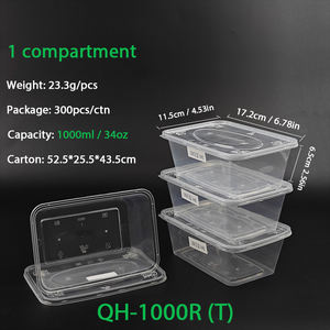 Récipients <span class=keywords><strong>de</strong></span> stockage d'aliments en plastique transparent polyvalent <span class=keywords><strong>de</strong></span> 1000ml à 1300ml pour <span class=keywords><strong>légumes</strong></span>, fruits, sushi, nouilles, hamburgers, chips <span class=keywords><strong>de</strong></span> pomme <span class=keywords><strong>de</strong></span> terre - Product Image 2