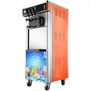 Máquina macia não limpa do gelado do desktop automático comercial da máquina do gelado do dobro-cilindro 12 litros vertical de grande capacidade