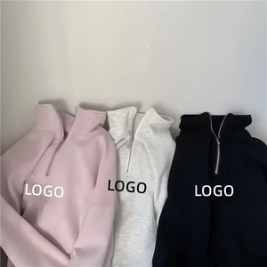 Sudadera Holgada Extra Grande con Media Cremallera y Bordado Personalizado para Mujer, Sudadera con Capucha de Alta Calidad para Mujer - Product Image 1