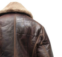 Manteau personnalisé en peau de mouton véritable brun foncé vieilli, doublé de fourrure synthétique Sherpa, imperméable, coupe-vent, écologique et chaud