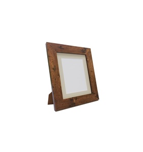 Cadre photo en bois rustique fait main, logo personnalisé, aspect bois vieilli naturel et écologique pour la décoration intérieure, affichage mural/sur table - Product Image 3