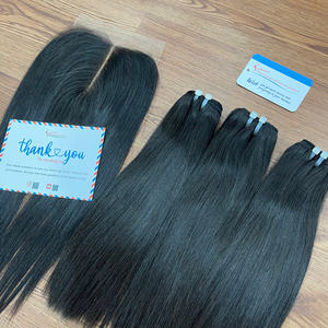 Extensions de cheveux vietnamiens Remy super lisses, double trame, 100 % vierges, tissées à la machine, toutes couleurs, permanentables - Product Image 1