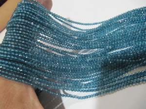 Cuentas facetadas Rondelle de topacio natural de 2-3mm, piedras preciosas de color azul londinense vendidas por hebra, 13 pulgadas de largo, joya eminente de alta calidad - Product Image 3