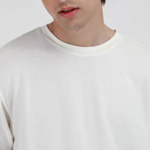 Mejor valor Cuello redondo Camiseta de manga larga Patrón sólido Algodón/Fibra de bambú Impresión digital con logotipo personalizado - Product Image 4