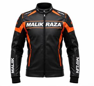 Blouson de motard Malik Raza pour la conduite à moto, imperméable, doublure amovible, cuir de vache robuste, OEM/ODM - Product Image 5