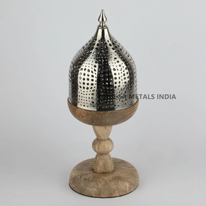 Premium Metal <b>Incense</b> <b>Holder</b> with Mango Wood Base Arabic Style Religious Use for Indoor Home Decor - Product Image 3