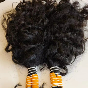 Cabello crudo sin procesar del sur de la India 10 \ "-34 \" pulgadas Paquetes de cabello crudo dibujado al por mayor Proveedores de un donante Estilo de onda natural - Product Image 1