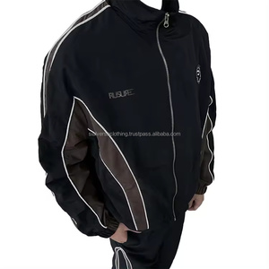 Streetwear personnalisé de haute qualité pour hommes ensemble de survêtement à fermeture éclair imprimé veste en polyester survêtement coupe-vent logo jogging de sport - Product Image 6