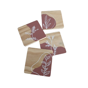 Sous-verre en bois d'acacia de qualité supérieure, design classique artisanal, forme carrée/ronde - Product Image 6