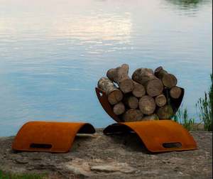 Home and Garden <b>Fireplace</b> <b>Log</b> Rack in Metal With Grey Powder Coated Finished Perfect <b>for</b> High Quality Outdoor Firewood Storage - Product Image 6