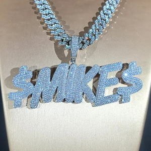 Colgante de Placa con Nombre Personalizado en Plata 925, Cadena con Nombre Personalizada, Regalo Personalizado, Colgante con Letras de Moissanita, Joyería Hip Hop con Incrustaciones - Product Image 3