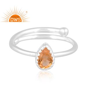Meilleures ventes Bague empilable en argent sterling fin avec citrine naturelle Fabricant de bijoux personnalisé - Product Image 2