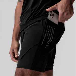 2 in 1 Running Gym <b>Shorts</b> for Men Athletic 2 in 1 Breathable <b>Zipper</b> <b>Pockets</b> 5 Inch Men's Workout <b>Shorts</b> Plus Size Sports <b>Shorts</b> - Product Image 5