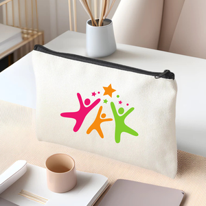 Bolsa de maquillaje de lona de algodón Natural de Venta caliente Pochette de cremallera promocional escolar para cosméticos de lápiz-Hecho en Vietnam - Product Image 6