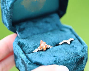 925 Sterling Silver Golden Sunstone Bridal Band <b>Set</b> <b>Women</b> Wedding Engagement <b>Ring</b> Party Gift Trendy Wholesale Bulk - Product Image 3