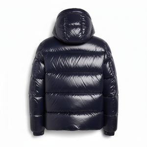 Custom Woolen Solid Lightweight Hooded Casual Winter Men's Waterproof Breathable Windproof Eco-Friendly Cotton Liner Puffer - Product Image 2