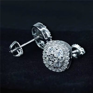 2024 nuevo diseño Hip Hop Stud diamante 925 plata esterlina laboratorio creado diamante 18K oro pendientes laboratorio cultivado diamante Stud pendientes - Product Image 6