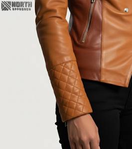 Chaqueta de cuero transpirable personalizada de alta calidad para mujer, prendas de vestir exteriores de moda de invierno, chaqueta de cuero personalizada para mujer - Product Image 4