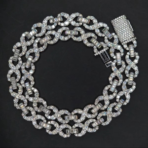 Lujo VVS Moissanite Diamond 925 Sterling Silver Iced Out Hip-Hop Link Chain Collares chapados en oro para hombres Regalo - Product Image 1