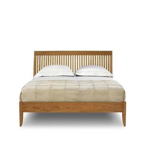 Estructura de cama moderna de mediados de siglo Cama de madera de teca natural - Product Image 1
