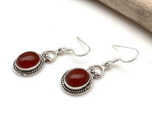 925 <b>Solid</b> <b>Silver</b> Classical <b>Earrings</b> Jewelry For Women 925 Sterling <b>Silver</b> Carnelian Gemstone Boho Style Handmade <b>Earrings</b> Gift - Product Image 2