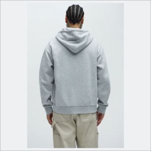 เสื้อฮู้ดมีซิปสีเทาเฮเทอร์ขายดีปรับแต่งโลโก้ได้มีซิปมีฮู้ดใส่สบายและเสื้อสเวตเตอร์ - Product Image 6