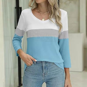 En línea Mejor Venta Mujeres Camisetas de manga larga Algodón Poliéster Hecho Mujeres Camisetas de manga completa - Product Image 4