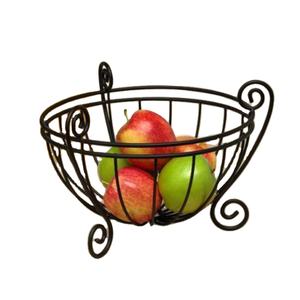 Diseño fabuloso decoración del hogar centro de mesa cesta decorativa calidad de lujo metal color negro cesta de frutas a buen precio - Product Image 1