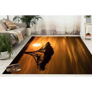 Alfombras con paisajes del Serengeti al amanecer, alfombra de Tanzania, alfombras con paisajes al atardecer, alfombras de safari, alfombra suave no tejida - Product Image 2