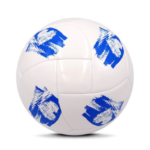 Ballon de football d'entraînement en cuir PU synthétique cousu à la machine, motifs bleus uniques, léger et durable pour les académies et clubs jeunesse - Product Image 3