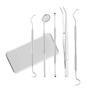 Kit Dental de Acero Inoxidable de Alto Contenido de Carbono, 4 Piezas, Instrumento de Odontología, Raspador de Dientes, 4 Piezas, Espejo, Palillo de Dientes - Product Image 1