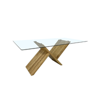 Table basse moderne double couche, plateau ovale en verre, design en bois massif, pour salon, salle à manger, appartement, extérieur, stable