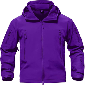 Chaqueta táctica de concha suave para hombre, abrigo con logotipo personalizado, a prueba de viento, senderismo, con capucha, impermeable, Polar, para invierno - Product Image 6